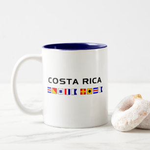 Tasse 2 Couleurs Costa Rica Nautical Maritime Flags
