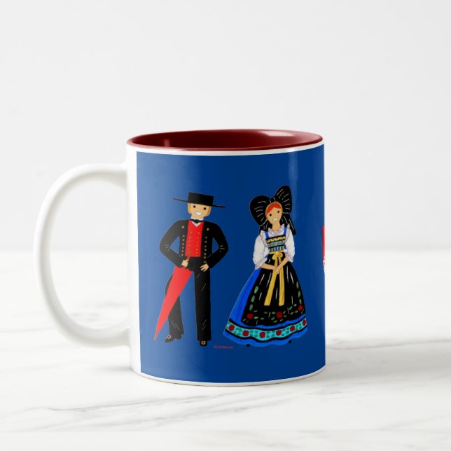 Tasse 2 Couleurs Costume traditionnel d'Alsace, Fr (Gauche)