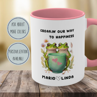 Tasse 2 Couleurs Cottagecore personnalisé couple anniversaire greno