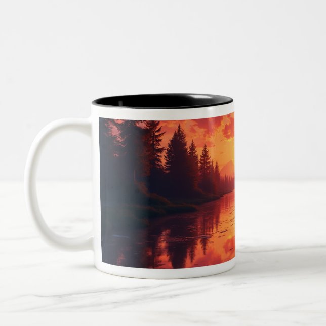Tasse 2 Couleurs coucher de soleil d'automne (Gauche)
