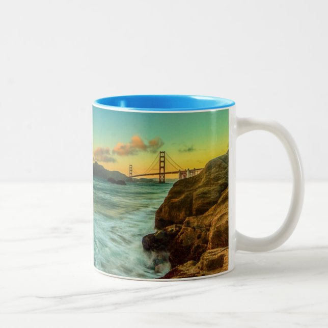 Tasse 2 Couleurs Coucher du soleil à la plage de Baker (Droit)