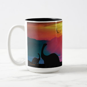 Tasse 2 Couleurs Coucher du soleil de dinosaure