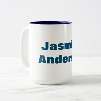Tasse 2 Couleurs Couleur bleu océan minimaliste moderne