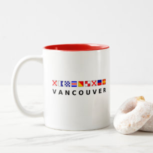 Tasse 2 Couleurs Couleur des drapeaux nautiques de Vancouver Canada