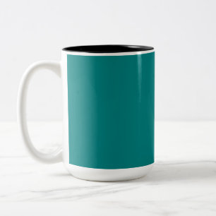 Tasse 2 Couleurs Couleur solide turquoise Classique Élégant