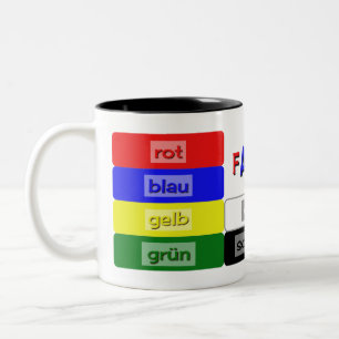 Tasse 2 Couleurs couleurs allemandes apprenant le vocabulaire