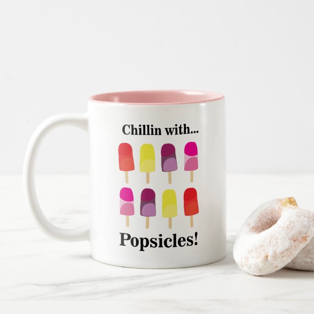 Tasse 2 Couleurs Couleurs de glace d'été  (Avec donut)