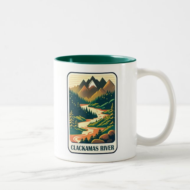 Tasse 2 Couleurs Couleurs de la rivière Clackamas Oregon (Droit)