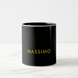 Tasse 2 Couleurs Couleurs Or Noir Nom Minimaliste Professionnel