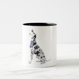 Tasse 2 Couleurs Coupable chien dalmate assis