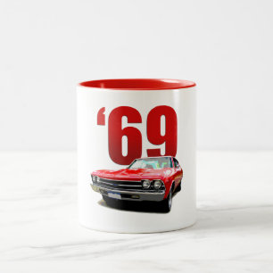 Tasse 2 Couleurs Coupé 1969 de Chevelle de rouge