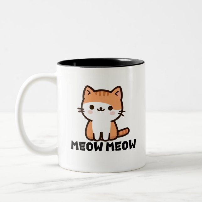 Tasse 2 Couleurs Coupe Cute Meow Meow (Gauche)
