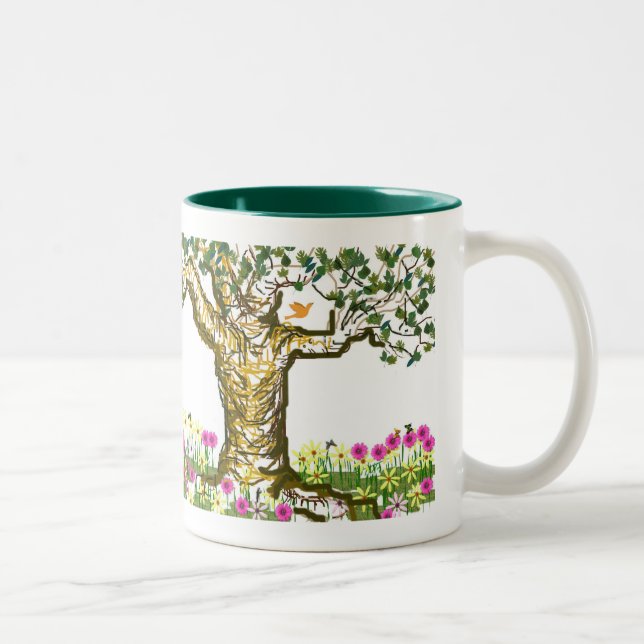 Tasse 2 Couleurs coupe d'arbre (Droit)
