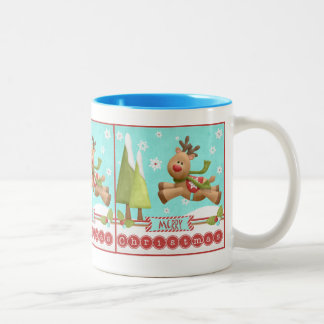 Tasse 2 Couleurs Coupe de café Reindeer de Noël