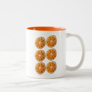 Tasse 2 Couleurs Coupe d'orange juteuse aquarelle art motif pop art