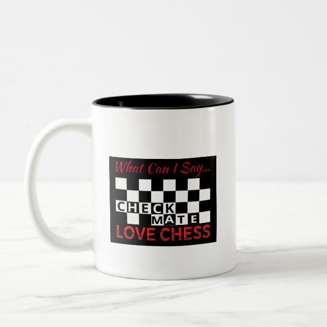 Tasse 2 Couleurs Coupe du café : J'adore les échecs (Gauche)