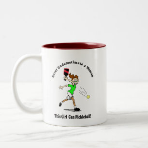Tasse 2 Couleurs Coupe du café : Pickleball ne sous-estime jamais u