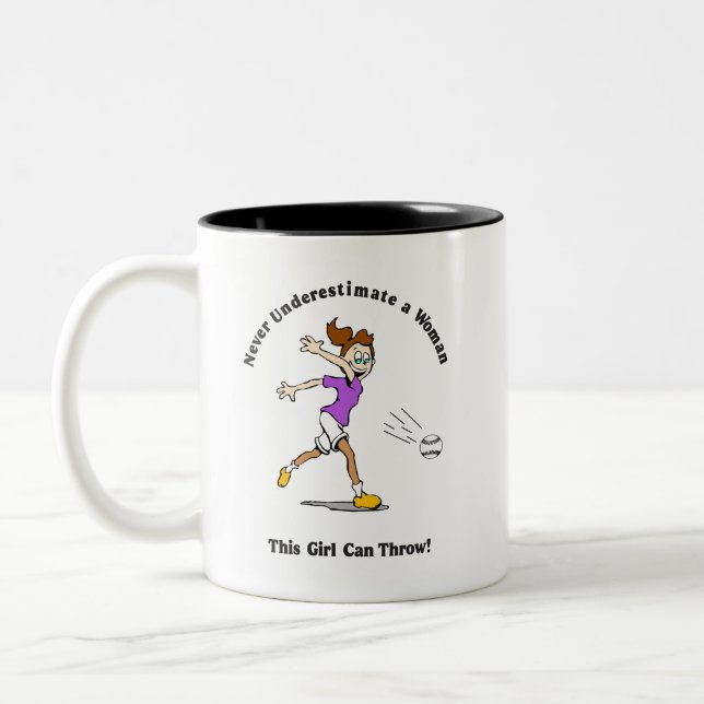 Tasse 2 Couleurs Coupe du café : softball (Gauche)