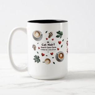 Tasse 2 Couleurs Coupe Empreinte de patte de café rouge