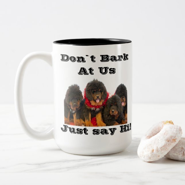 Tasse 2 Couleurs Coupe Tibétaine de mastiff (Avec donut)