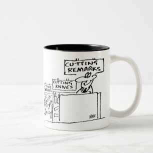 Tasse 2 Couleurs Couper des remarques dans une Boutique matérielle