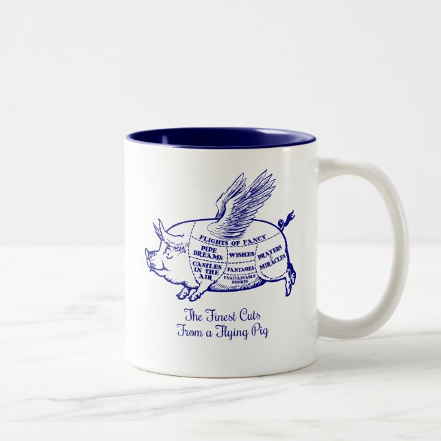 Tasse 2 Couleurs Coupes de porc volant (Droit)