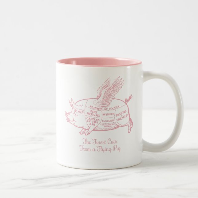 Tasse 2 Couleurs Coupes de porc volant (Droit)
