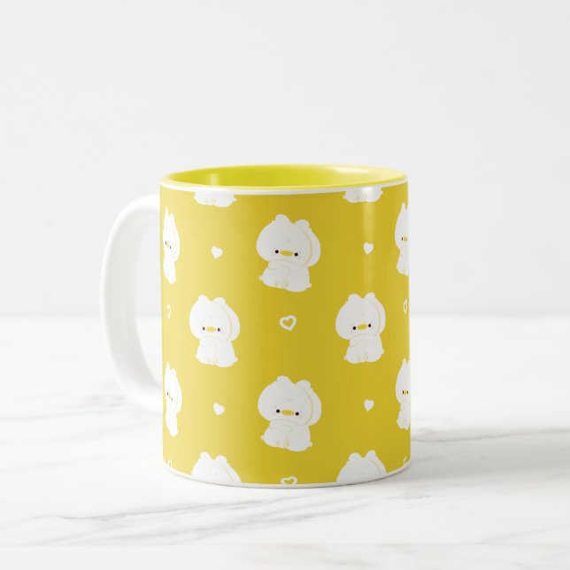 Tasse 2 Couleurs Couple de canard mou (Devant gauche)