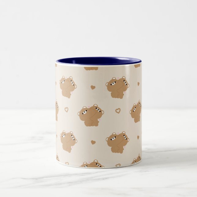 Tasse 2 Couleurs Couple d'ours Brown mignon (Centre)