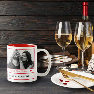 Tasse 2 Couleurs Couple in Love I Personnalisé 2 Photos I Red I