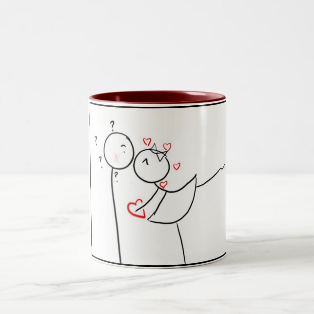 TASSE 2 COULEURS **COUPLE KISSING** **MUG*** (Centre)
