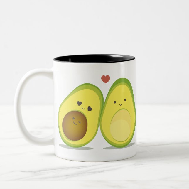 Tasse 2 Couleurs Couples mignons d'avocat (Gauche)