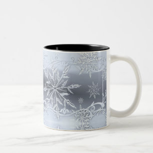 Tasse 2 Couleurs Coupures de neige géométriques Abstraites bleues G