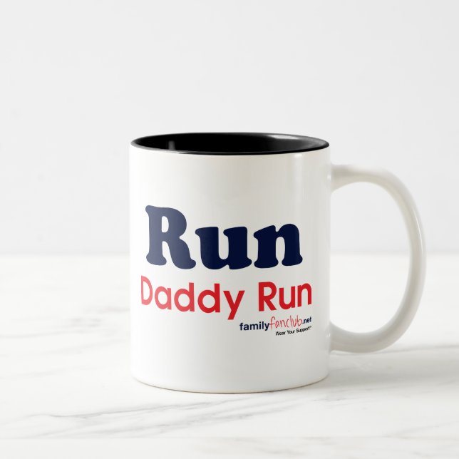 Tasse 2 Couleurs Courez la course de papa (Droit)
