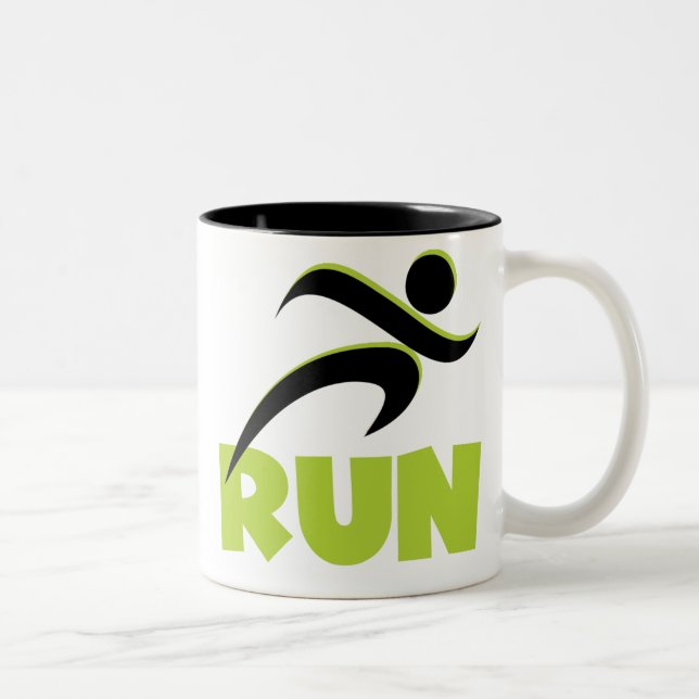 Tasse 2 Couleurs Courir en forme Courir vert (Droit)