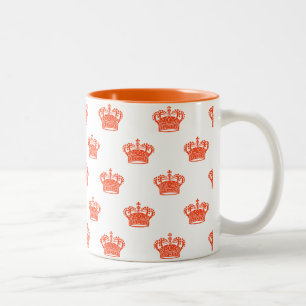 Tasse 2 Couleurs Couronne 01 - Orange sur blanc