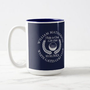 Tasse 2 Couleurs Couronne de balle de golf trou en un bleu marine p