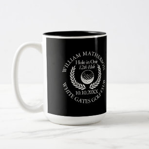 Tasse 2 Couleurs Couronne de balle de golf trou en un noir blanc pe