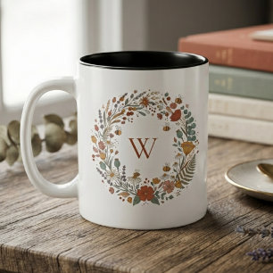 Tasse 2 Couleurs Couronne de fleurs sauvages automnales rustiques m