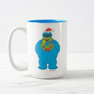 Tasse 2 Couleurs Couronne de Noël vintage de Cookie Monster