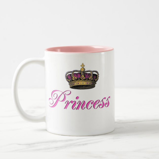 Tasse 2 Couleurs Couronne de princesse dans les roses indien (Gauche)