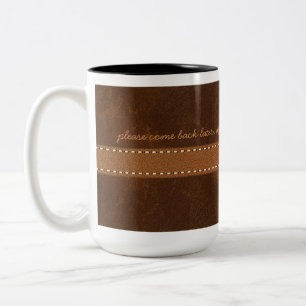 Tasse 2 Couleurs Courroie de point de cuir de brun de peau crue de