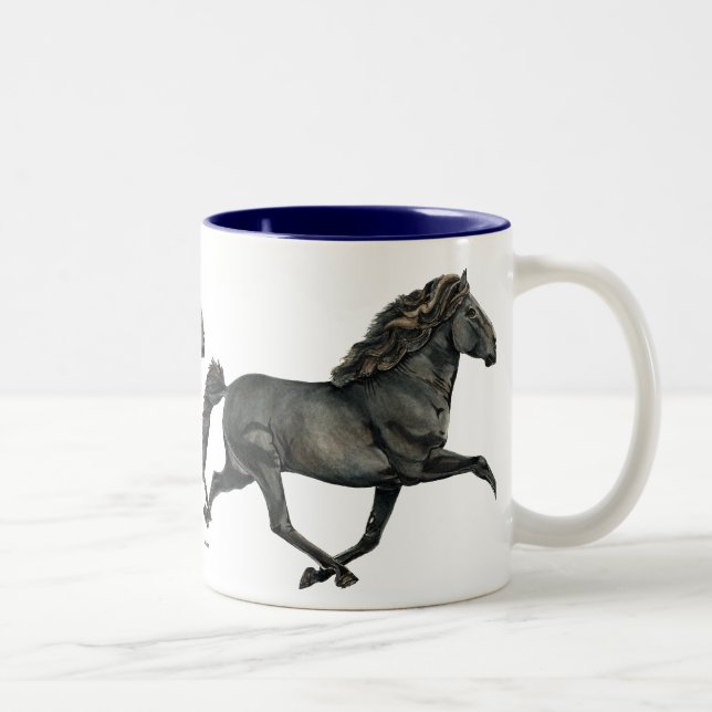 Tasse 2 Couleurs Course de chevaux islandais Gletta (Droit)