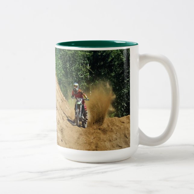 Tasse 2 Couleurs Course du champion de Motocross Dirt-Bike (Droit)