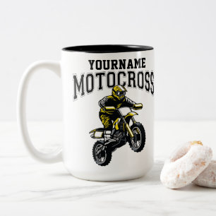 Tasse 2 Couleurs Course Motocross Dirt Bike Rider personnalisée 