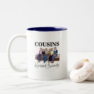 Tasse 2 Couleurs Cousins Bienheureux Amis Famille Réunion