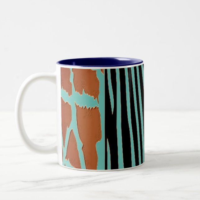 Tasse 2 Couleurs Coussin de bande Zèbre imprimé par un animal rusti (Gauche)