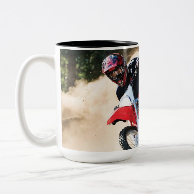 Tasse 2 Couleurs coussin de coureur de motocross (Gauche)