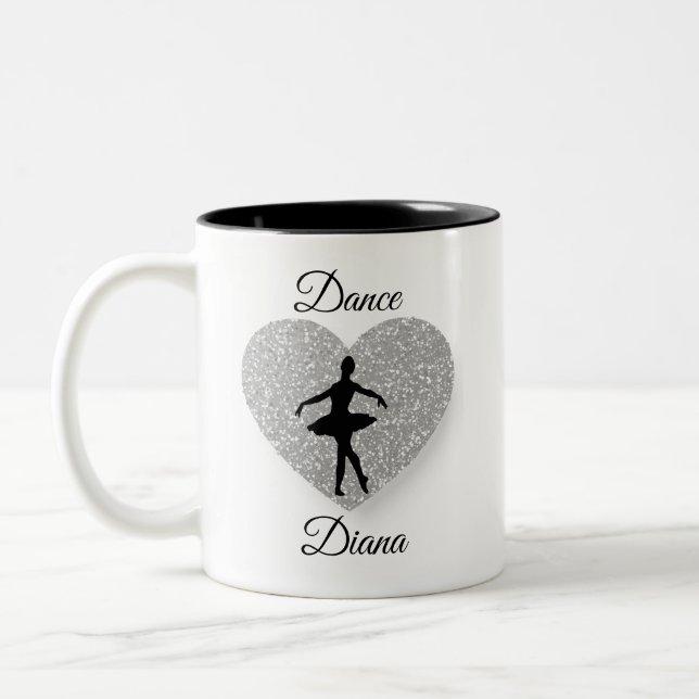 Tasse 2 Couleurs coutume Danse, Danse Étincelante Coeur Étincelant  (Gauche)