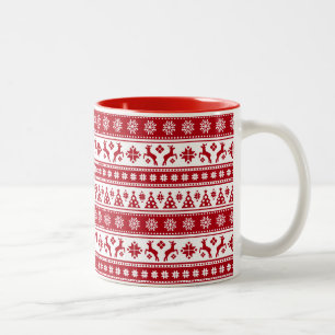 Tasse 2 Couleurs Couvre-théière de Noël Motif Nordique Cosy